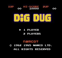 Dig Dug Title Screen